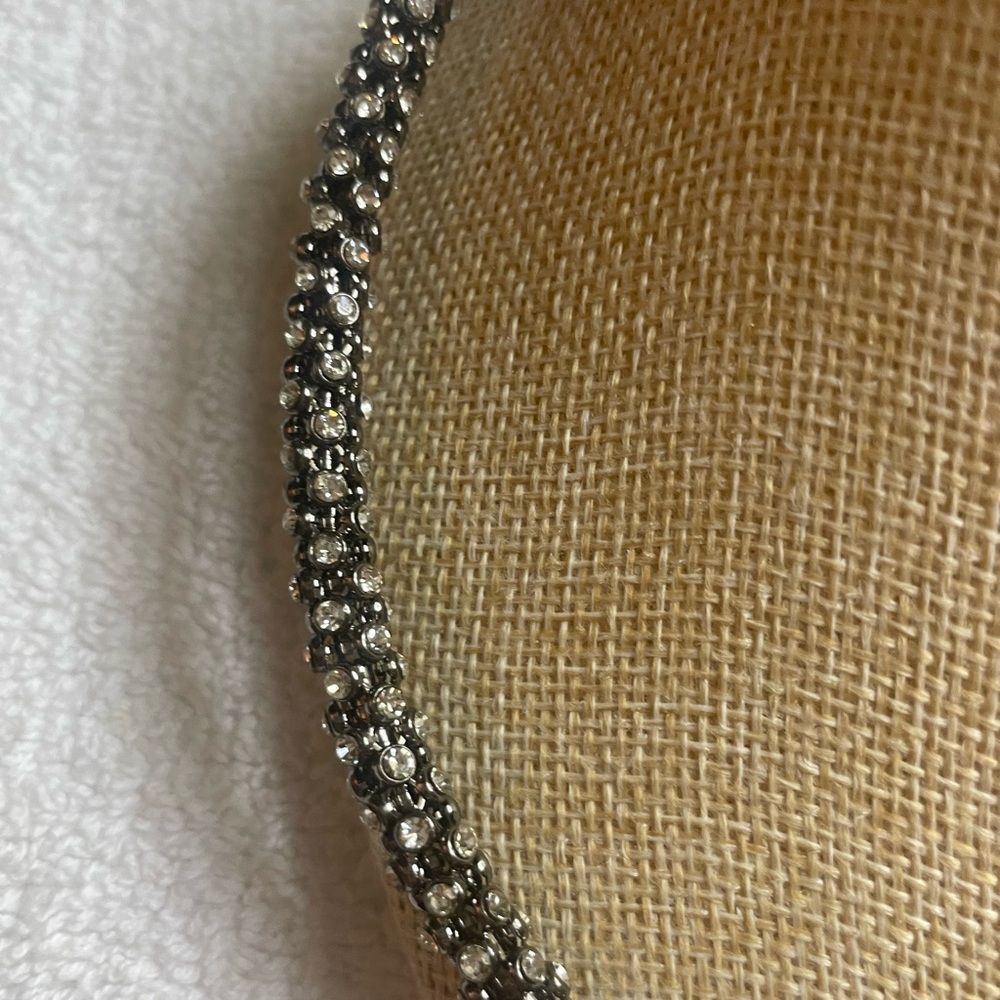 Nwot Kenneth Jay Lane Rhinestone Gunmetal Choker - image 3
